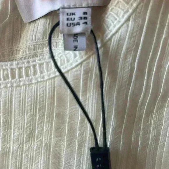 New Reiss Marcia Ladder Sheer Interest White Blouse Size 4 - Picture 11 of 13